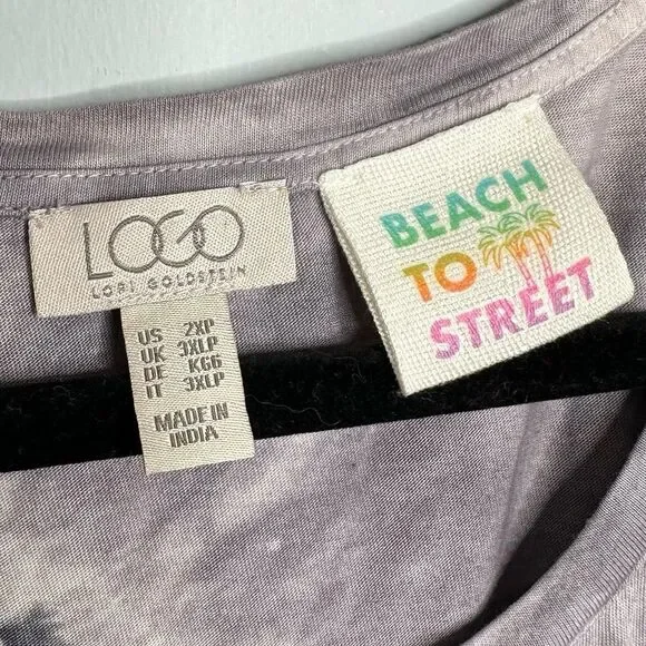 LOGO by Lori Goldstein QVC Beach to Street Tie-Dye Dress Plus Size 2X - Picture 6 of 9